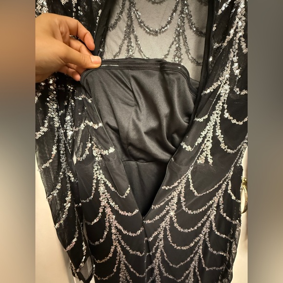 Shein Elegant Black and Silver Sequin Dress Size Large - Picture 11 of 11